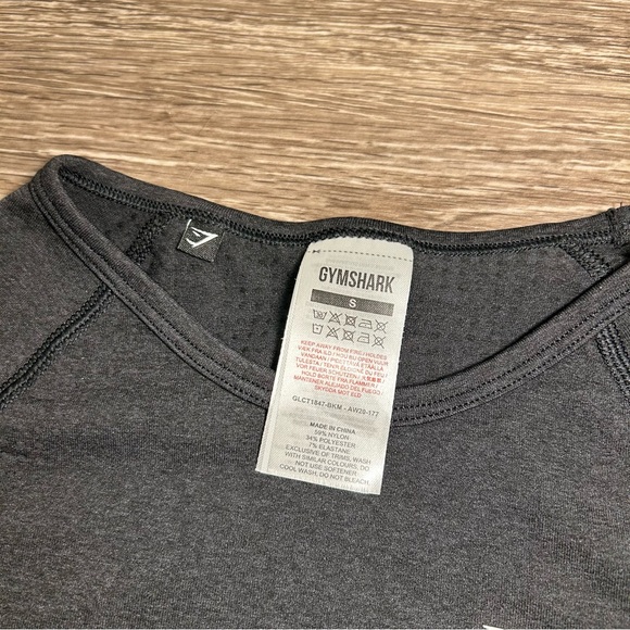 Gymshark Women's Vital Seamless 2.0 Crop Top, Black Marl, Women’s Size small - Picture 2 of 5